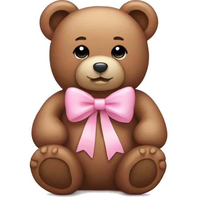 teddy bear with baby pink bow emoji