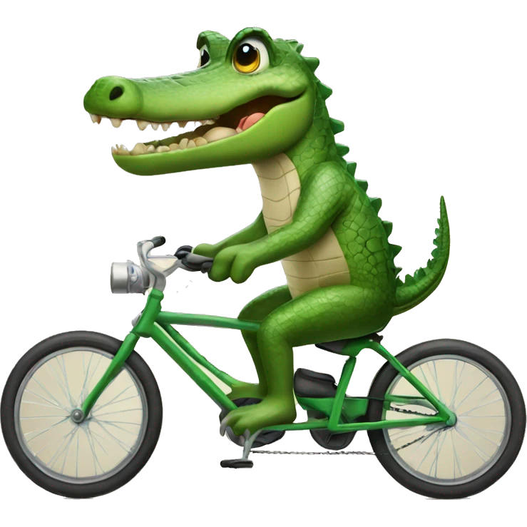 crocodile driving bike emoji