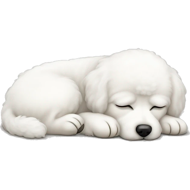 White blind Bichon dog sleeping emoji