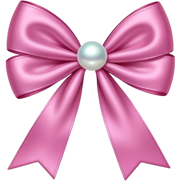 Pink bow with pearl emoji