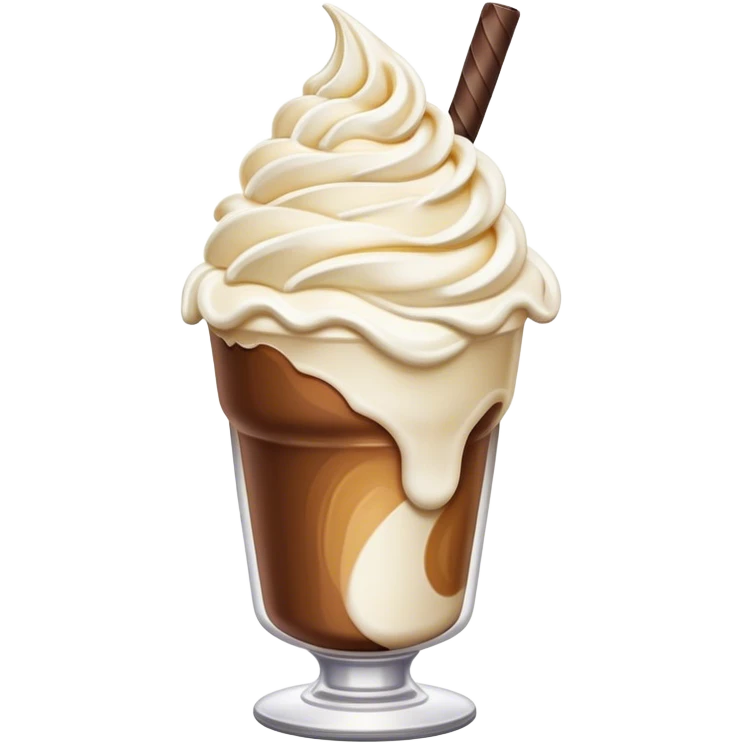 Cinematic Realistic Milkshake Drink Emoji, depicted as a thick, creamy milkshake with a swirl of whipped cream rendered with rich textures and inviting, nostalgic lighting. emoji