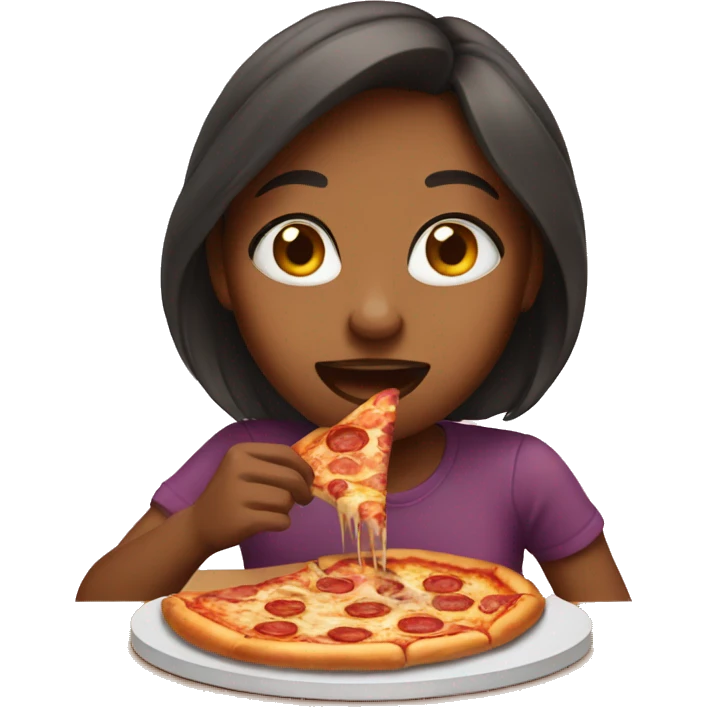 girl eating pizza emoji