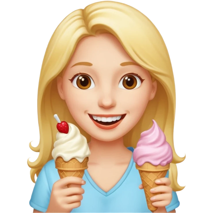 woman eats ice cream  emoji