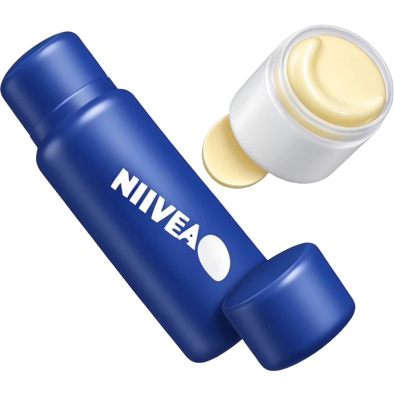 generate an ios genmoji of a NIVEA lip balm emoji