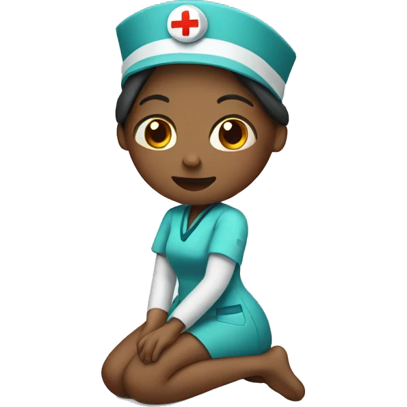 nurse with knee pain emoji