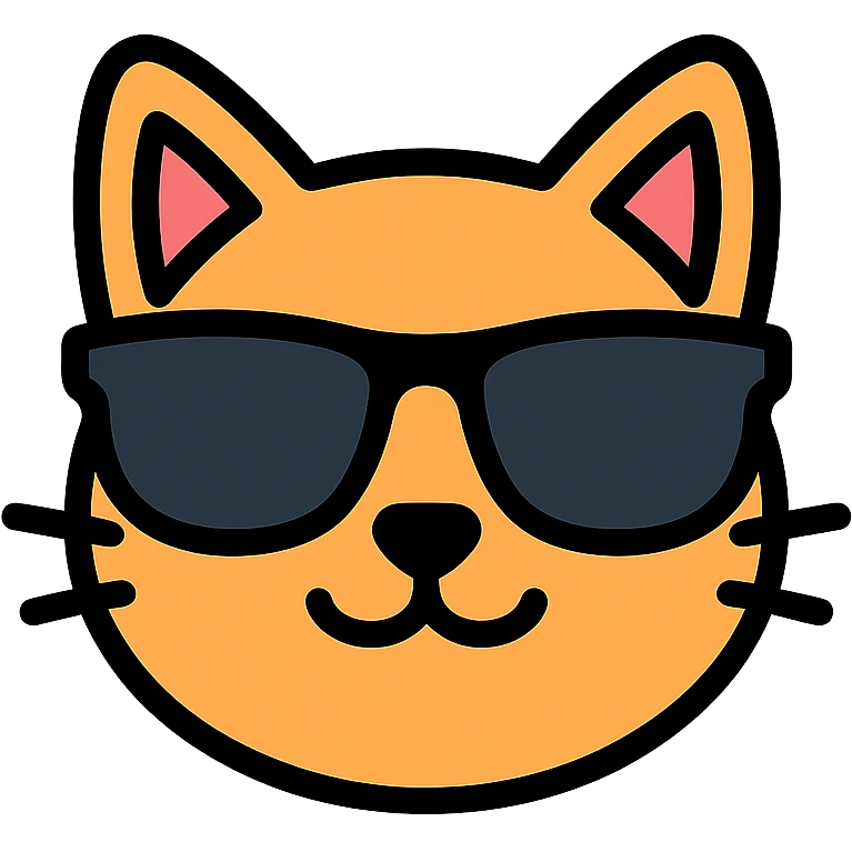 cat wearing sunglasses colored icon emoji
