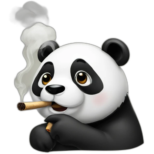 Panda smoking cigar emoji