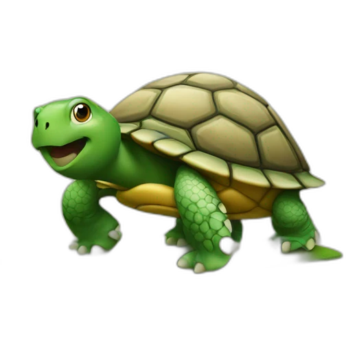 Turtle playing golf emoji
