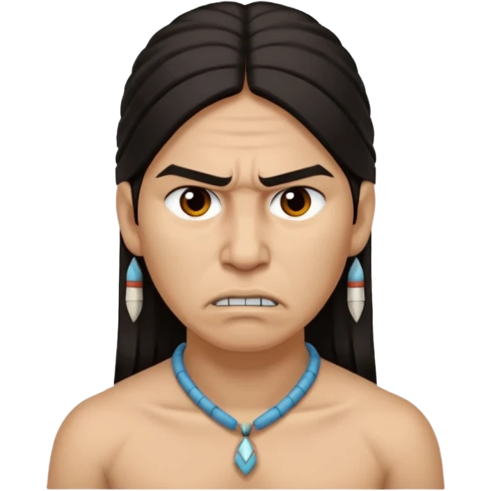 native american showing Annoyance/anger - feeling of irritation or displeasure - include neck and shoulders emoji