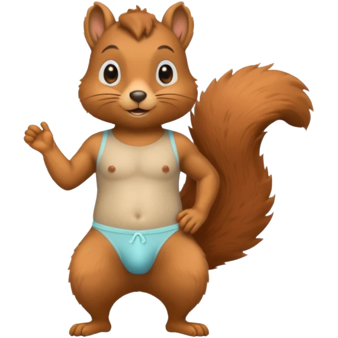 Squirrel 🐿️ with underwear 🩲 emoji