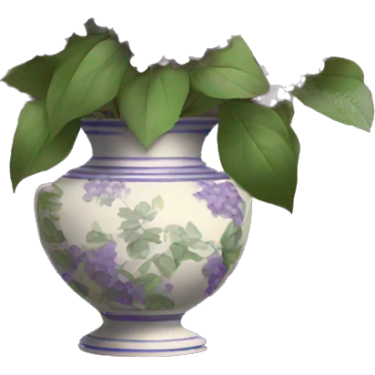 Lilac bouquet in vintage vase emoji