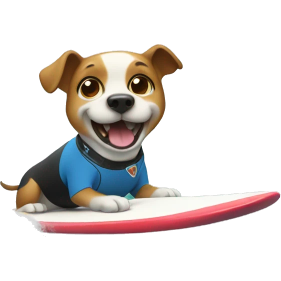 Dog surfing emoji