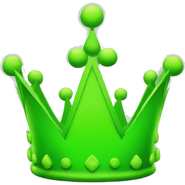 Neon green crown emoji