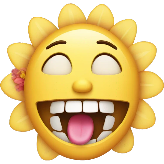 Face with flower in mouth emoji