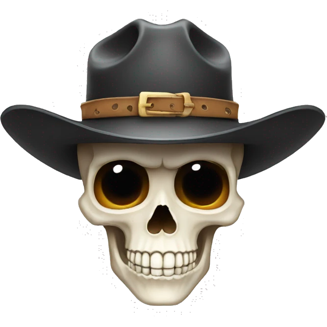 Skull wear cow boy hat emoji