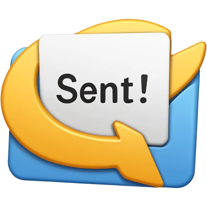 animated gif the word "Sent!" emoji