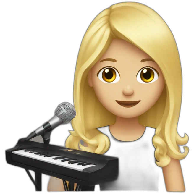 Blonde girl making music emoji