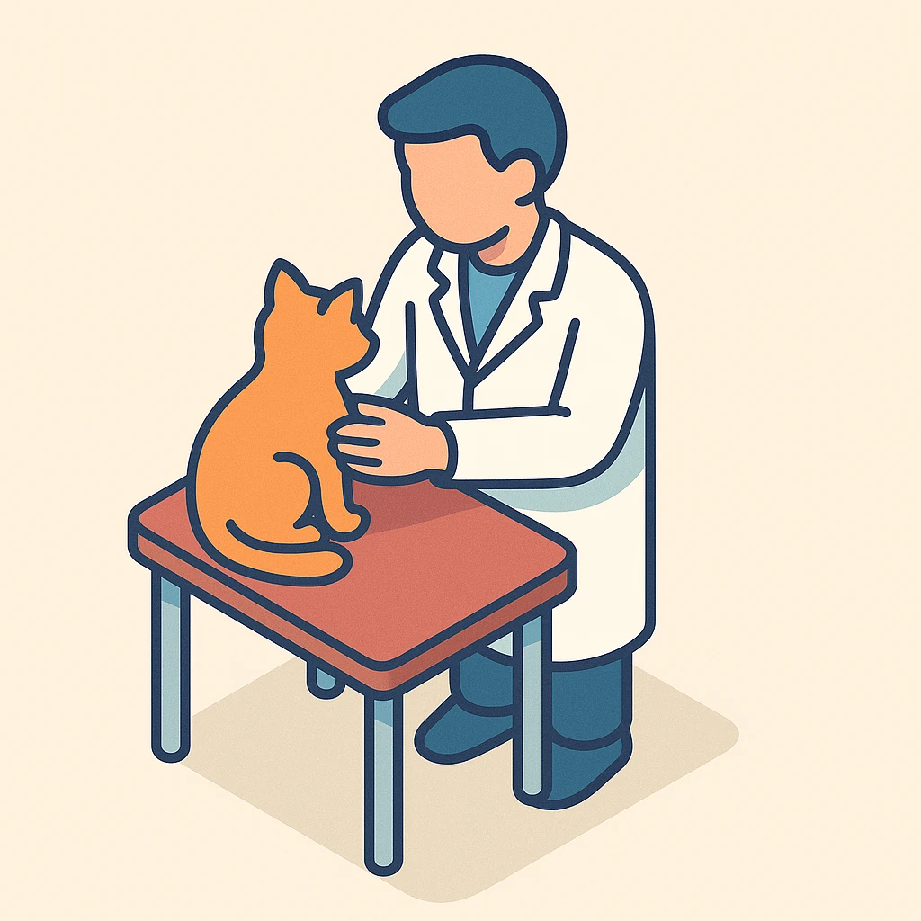 veterinarian examining a cat emoji