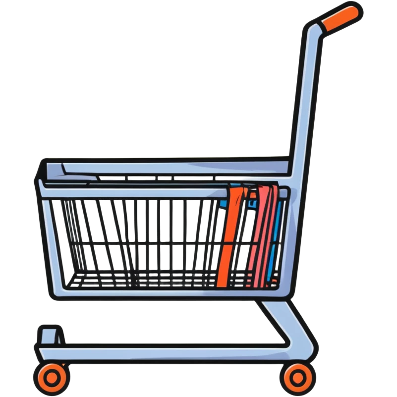 shopping cart with clothes emoji