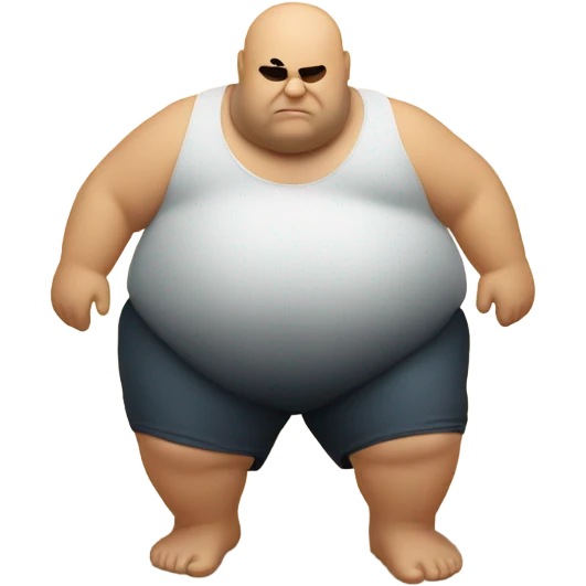Fat man on beach crawling emoji