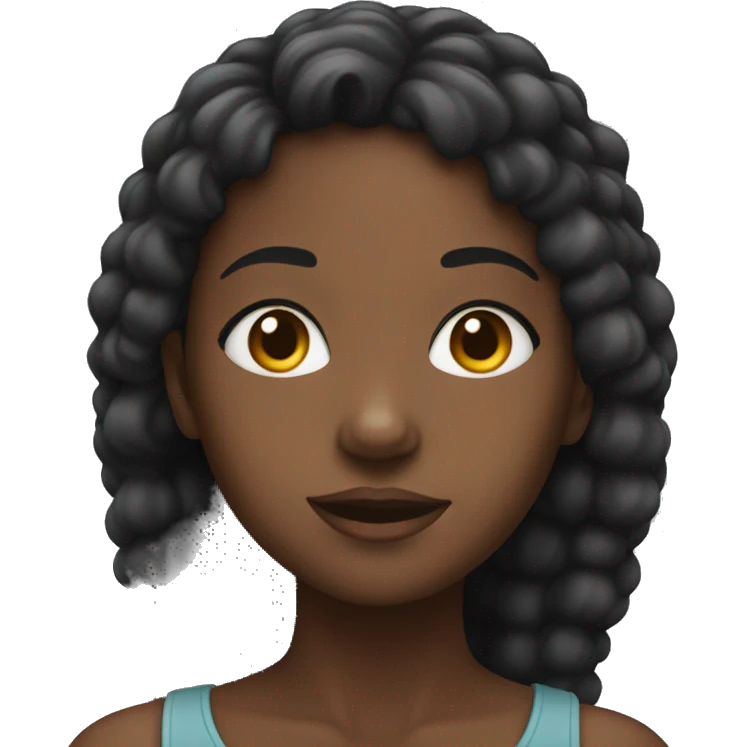 Black girl looking up  emoji
