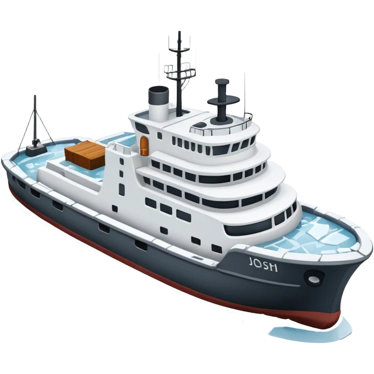 small expedition vessel going through ice emoji