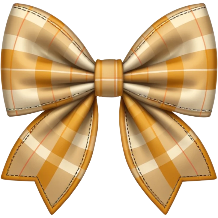 beige plaid bow emoji