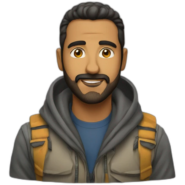 ولد شعره كرلي و اسود emoji