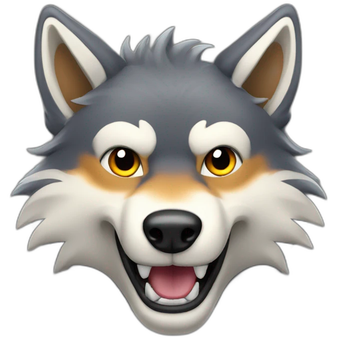blazing wolf with thumbs up emoji