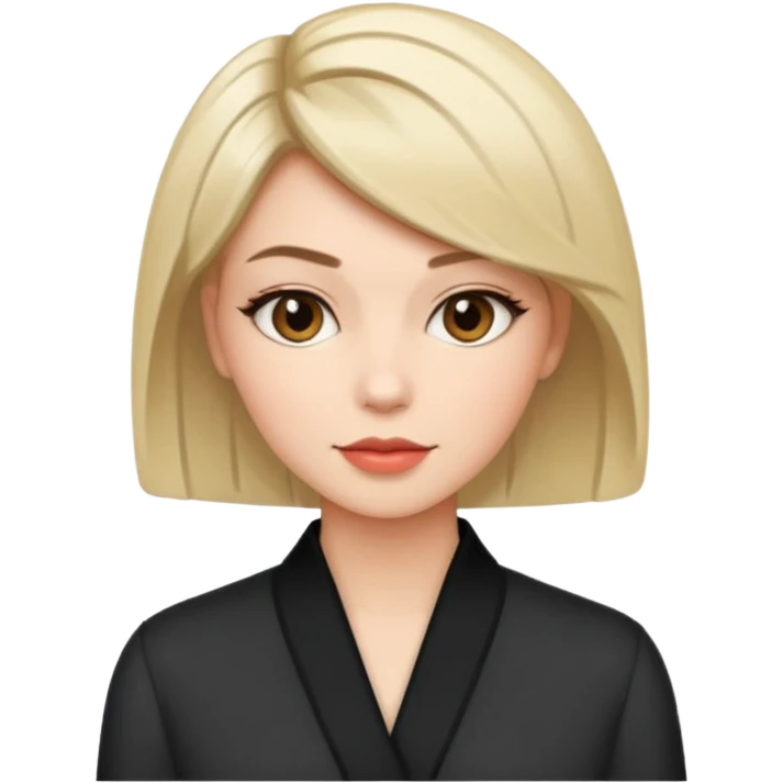 a face of a woman with a good haircut and good outfit emoji