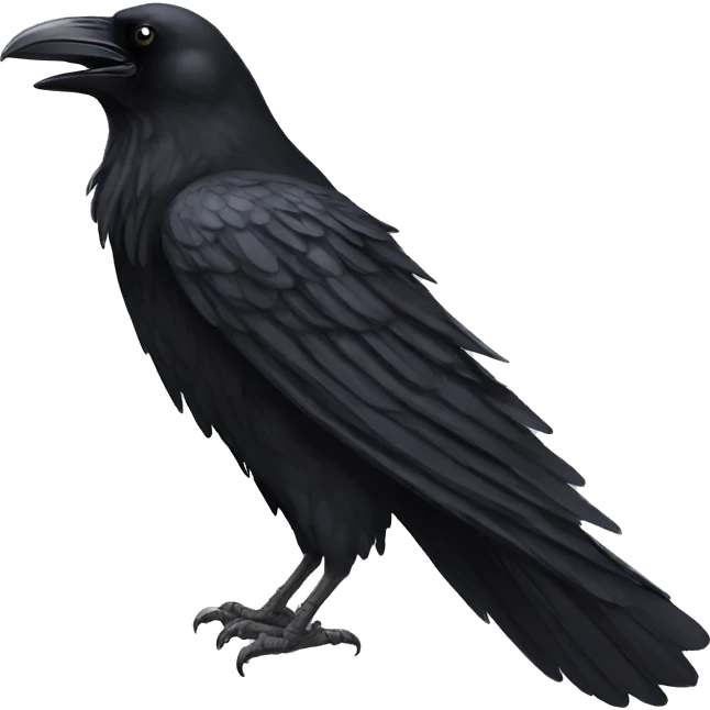 black raven's wing outstretched emoji