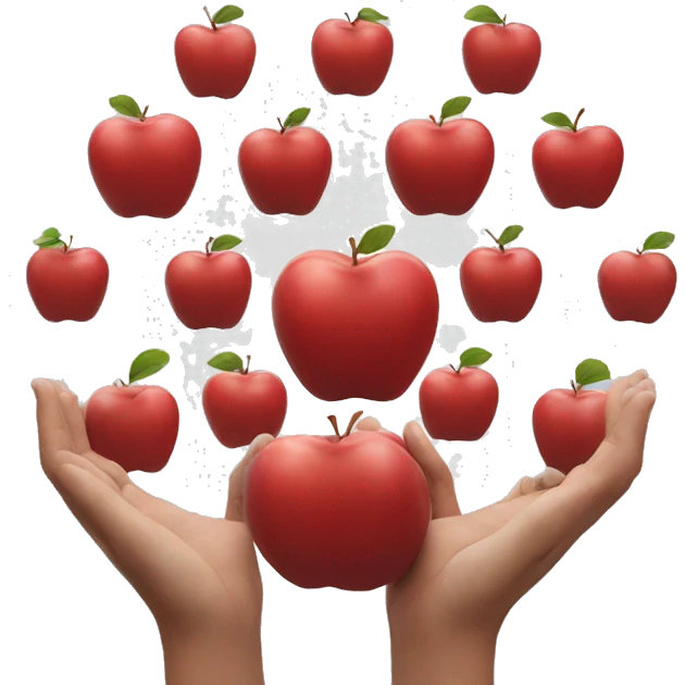 red apple in hands emoji