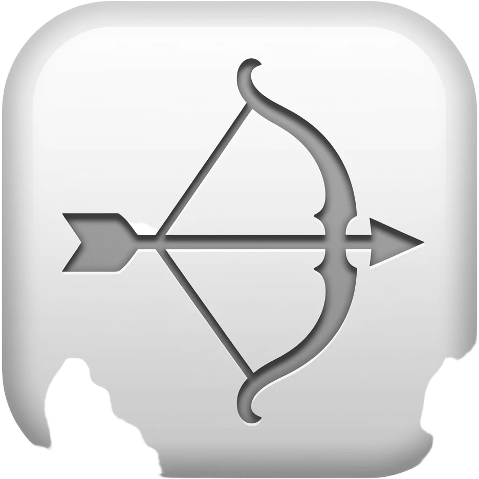 no background show a sleek icon for agility of a bent gray archery arrow without the bow and little to no detail to signify agility, speed, grace, and athletics - NO BACKGROUND emoji