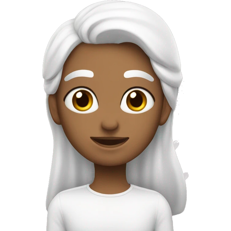Pelirroja blanca con corazones blancos  emoji