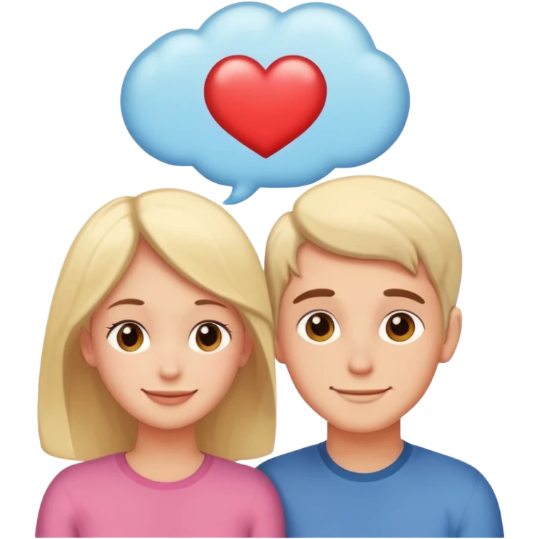 a couple in love inside another’s  guys thinking bubble  emoji