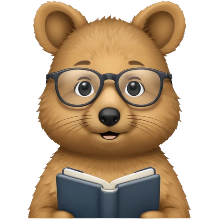 work with notebook quokka wearing glasses emoji