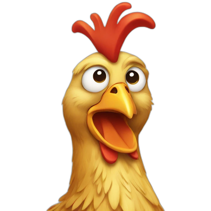 silly chicken emoji