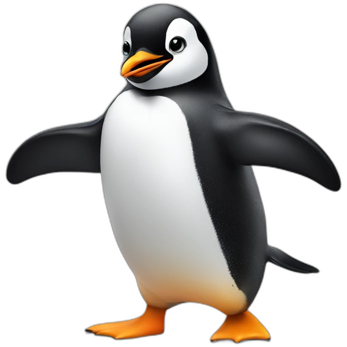 penguin doing a dab emoji