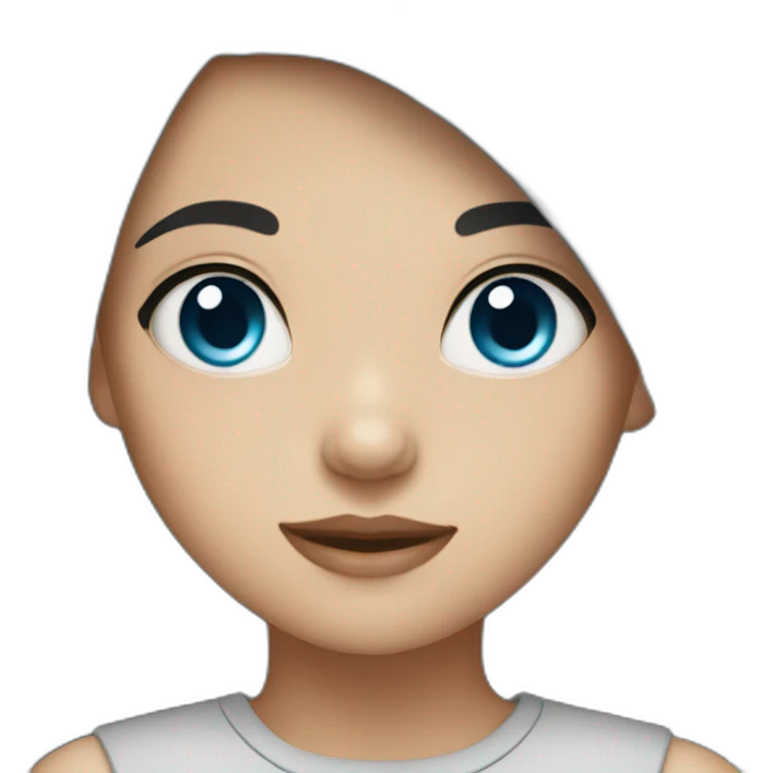 A girl with black hair and blue eyes  emoji