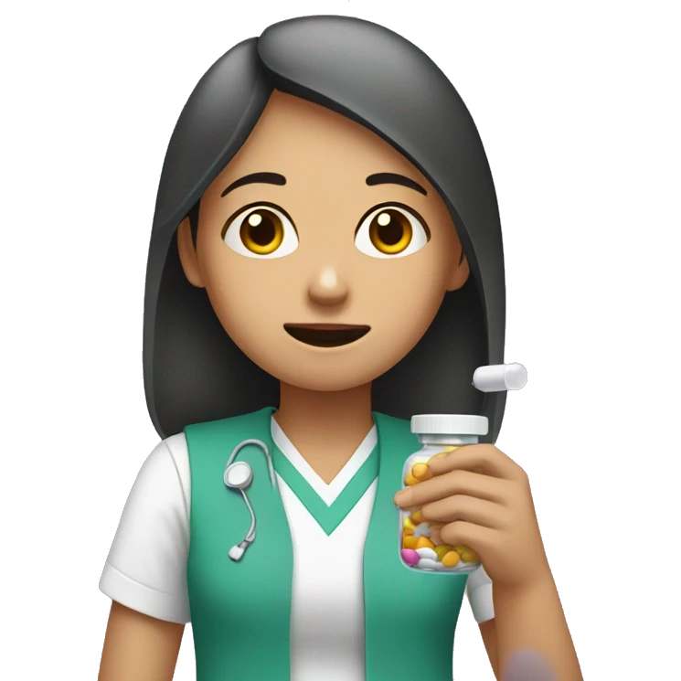 Girl taking medicine emoji