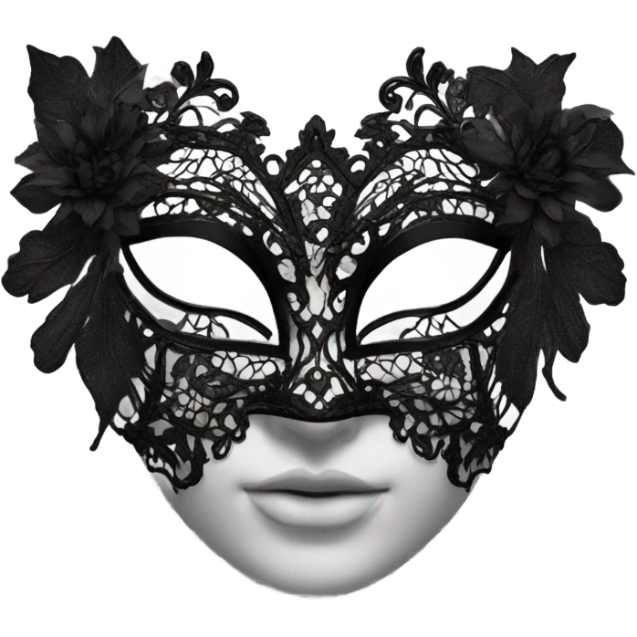 black lace masquerade mask emoji