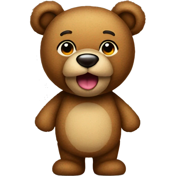 teddy bear w X eyes and tongue sticking out emoji