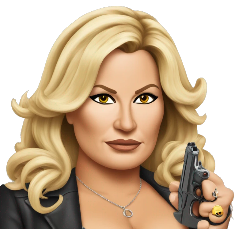 Jennifer Coolidge with a gun emoji
