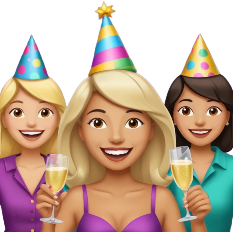 confident strong lean woman laughing with other people around her emoji