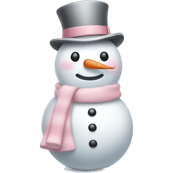 Cute white and light pink snowman emoji