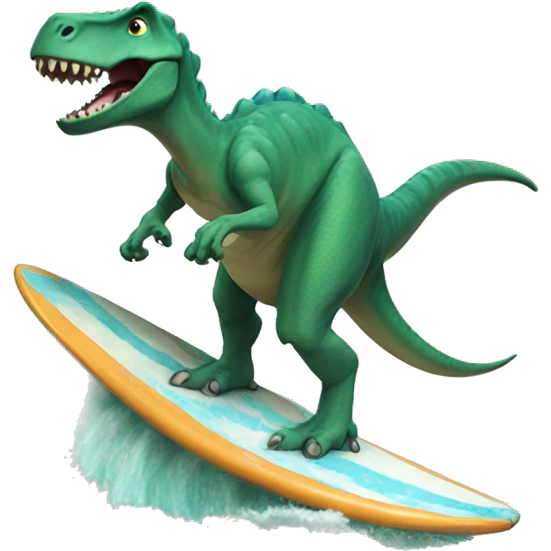 Dinosaur surfing  emoji