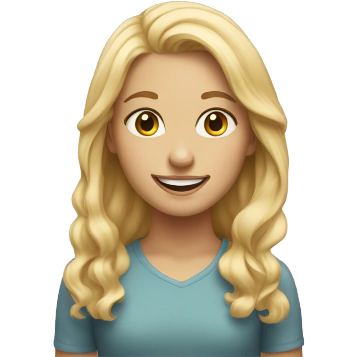 smiling blonde girl portrait emoji