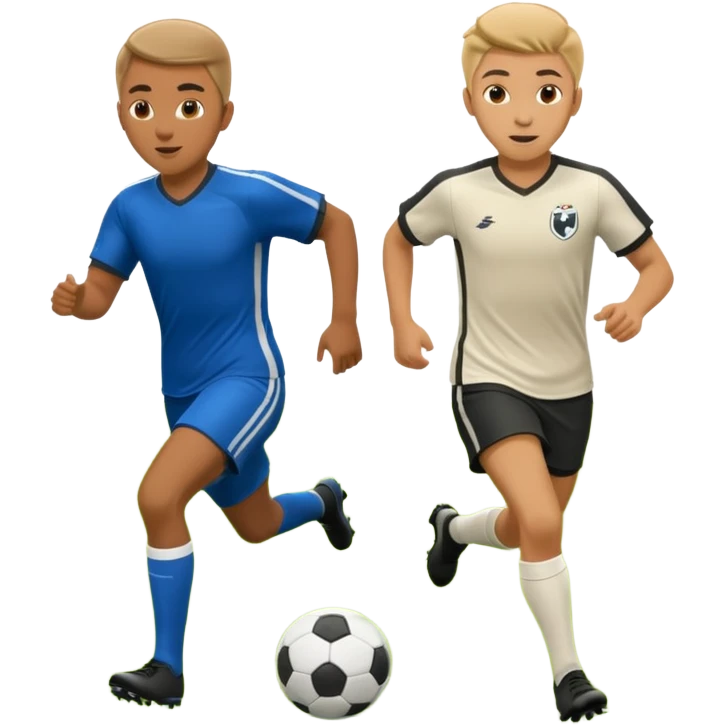 can you make two players passing the ball  in the art way i gave but you can improve the goal is i need to show that they are midfielders emoji