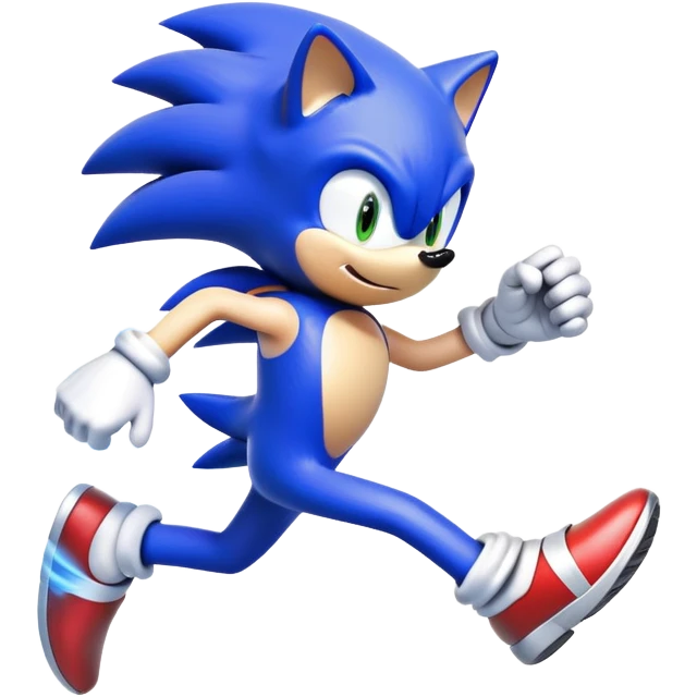 Sonic the Hedgehog running fast with blue blur emoji
