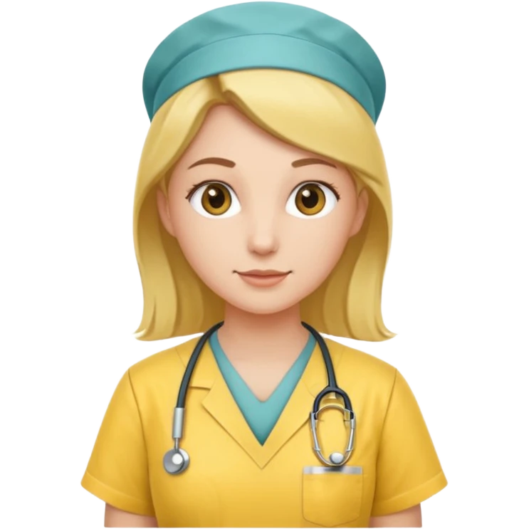 Nurse wearing yellow emoji